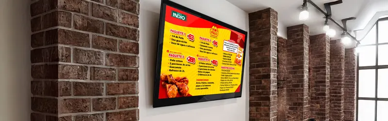 Diseño de menú digital para pantallas: Restaurantes y alimentos