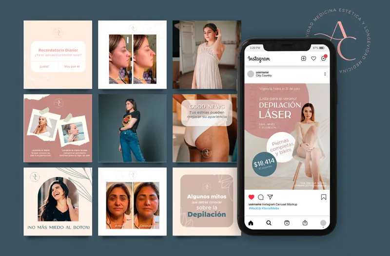 Diseño de posts para Instagram: Salud y belleza