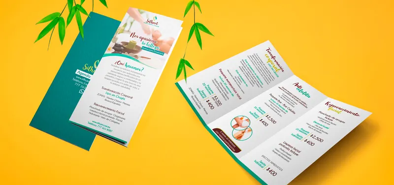 Diseño de tríptico: Salud y belleza