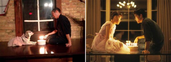 Creatividad que divierte: ¡Recreó escenas románticas con un perro! 5 16-velas