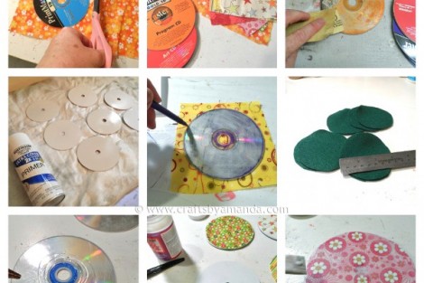 ¡Lo que hacen con estos viejos CD es increíble! 9 Recycled-CD-coasters-steps-600x600
