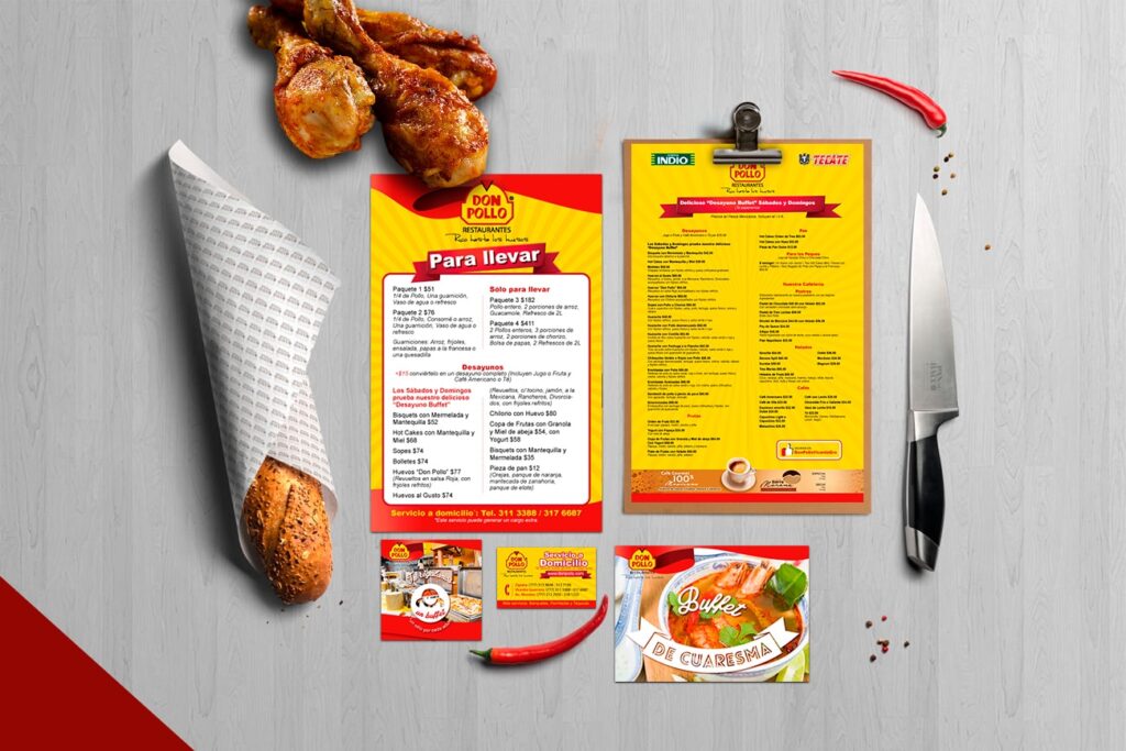 8 maravillosos ejemplos de Identidad Corporativa 1 restaurante don pollo aplicaciones de diseño