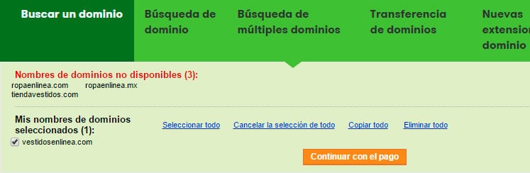 6 Consejos para comprar un dominio adecuado para tu negocio 4 Dominios disponibles