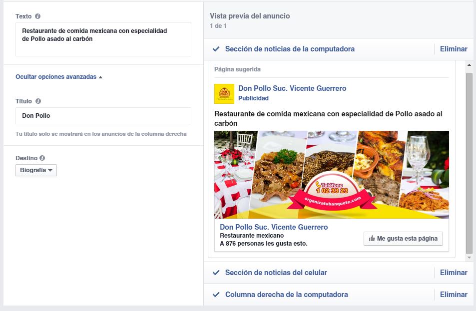 Tipos de objetivos para campañas de anuncios en Facebook 4 me gusta