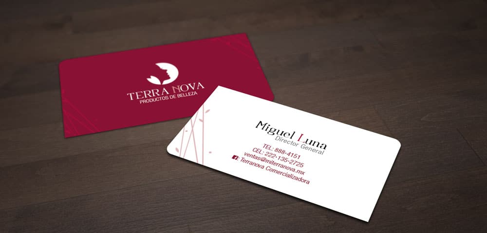 Lo mejor del diseño de tarjetas de presentación en Cuernavaca y CDMX (DF) 17 terranova diseño grafico en cuernavaca terranova marca de cosmeticos tarjetas de presentacion