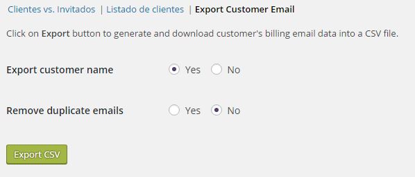 Plugin para exportar los correos de clientes de Woocommerce 3 exportar los correos de clientes de Woocommerce