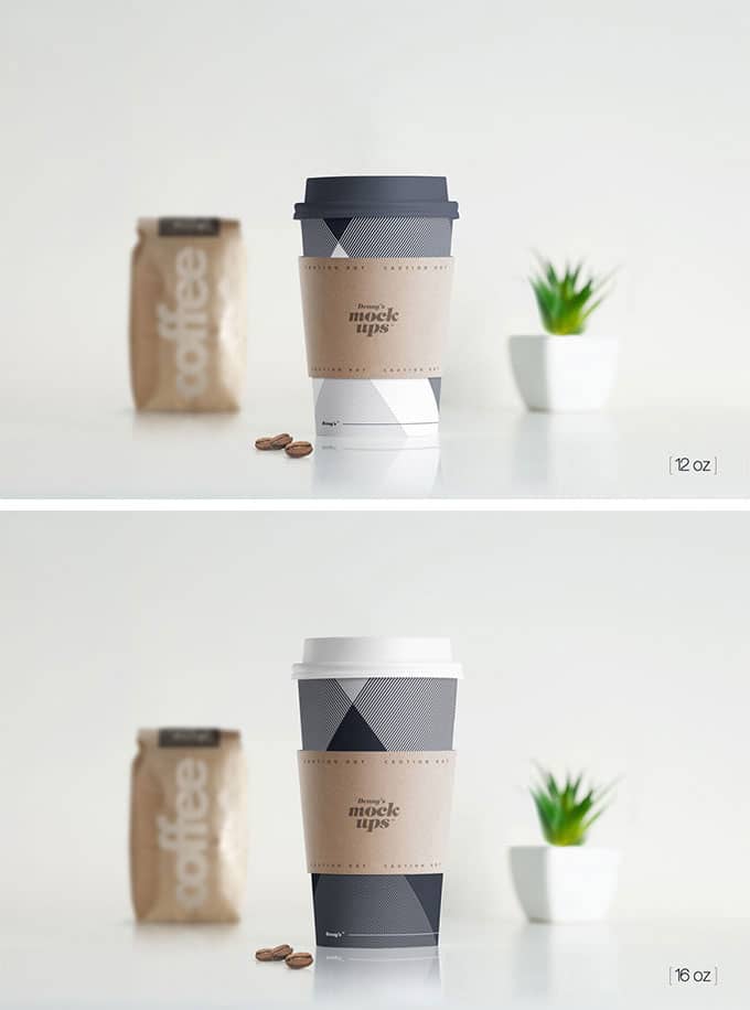 mockup de vaso de café caliente