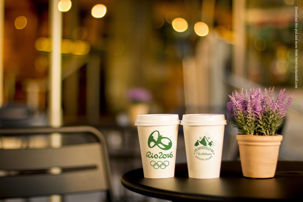 mockups de vasos de café
