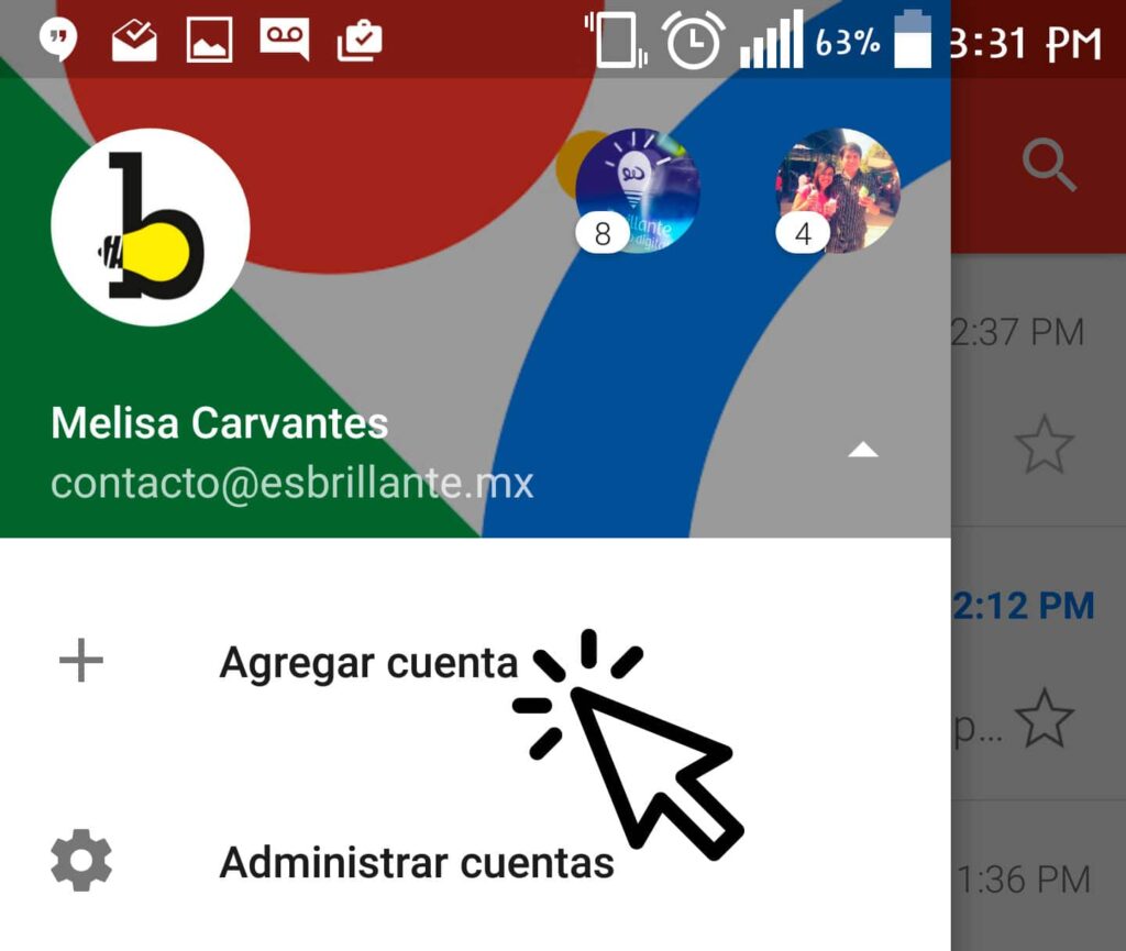 Usa tu cuenta de correo con tu dominio en la App de Gmail 4