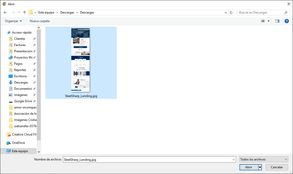 Tutorial: Generar una vista previa de mi página Web que está en formato JPG. 2