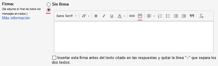 Agregar el diseño de tu firma electrónica en Gmail 3