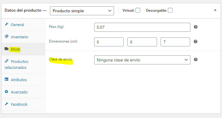 Clases de envío en WooCommerce 4
