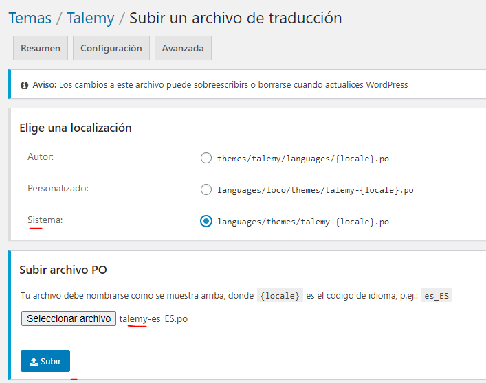 ¿Cómo traducir la plantilla Talemy a Español? 3